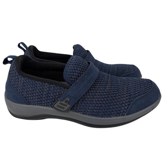 Orthofeet Quincy Loafer Stretch Knit Womens Size 7 Blue Comfort Orthotic Slip On - Picture 1 of 12